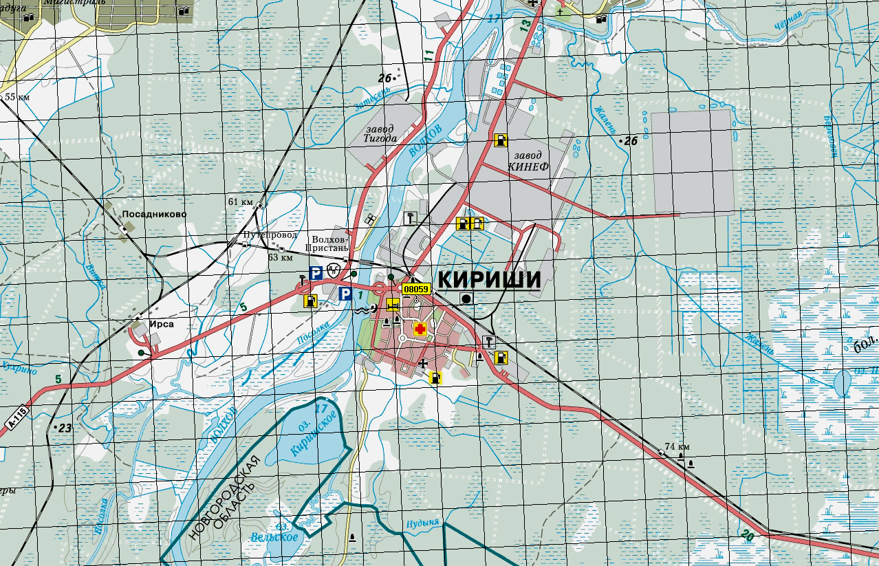 Карта киришский район подробная с деревнями